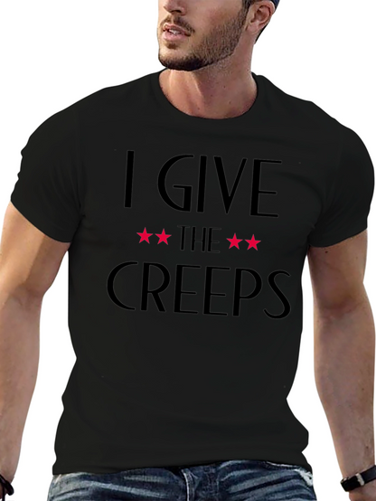 Camiseta Negra: I Give The Creeps Estrellas Rojas