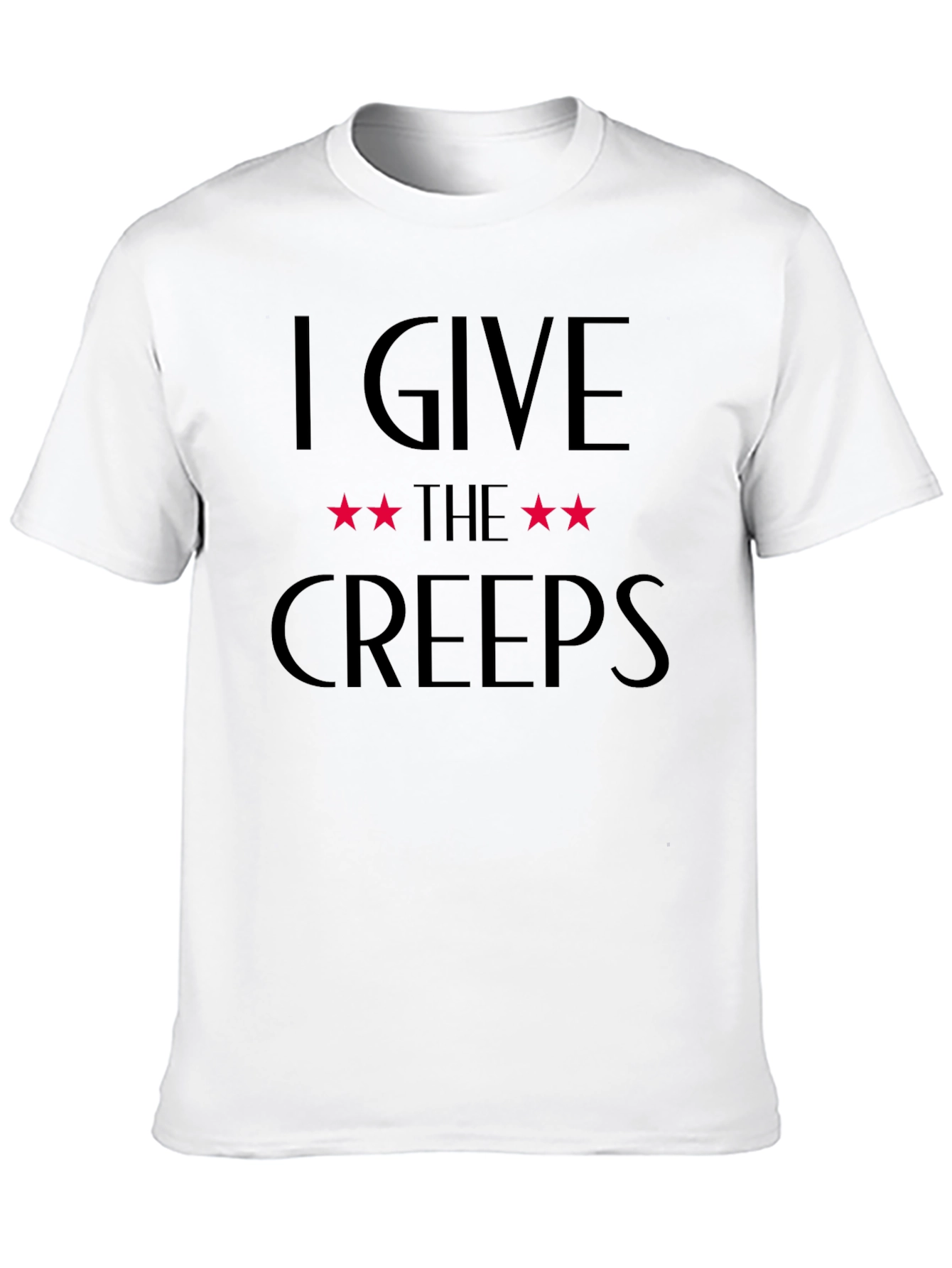 Camiseta Negra: I Give The Creeps Estrellas Rojas