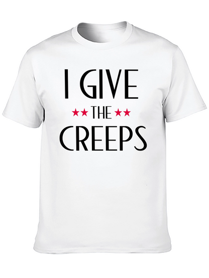 Camiseta Negra: I Give The Creeps Estrellas Rojas