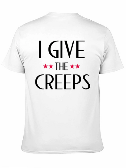 Camiseta Negra: I Give The Creeps Estrellas Rojas