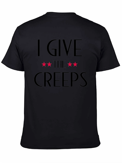 Camiseta Negra: I Give The Creeps Estrellas Rojas