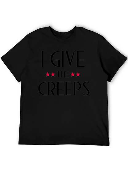 Camiseta Negra: I Give The Creeps Estrellas Rojas