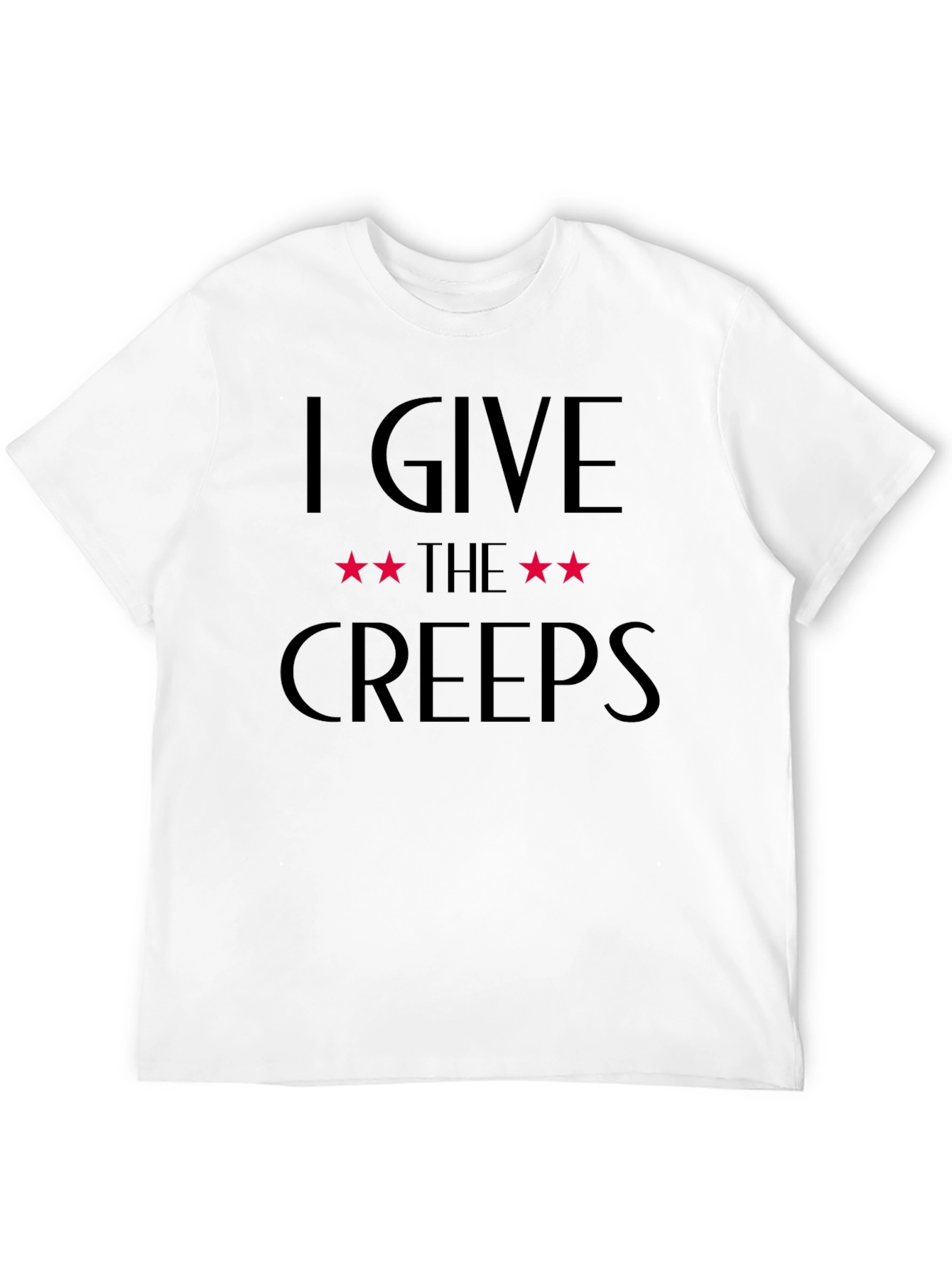 Camiseta Negra: I Give The Creeps Estrellas Rojas