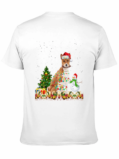 Camiseta Navideña con Diseño de Perro Basenji