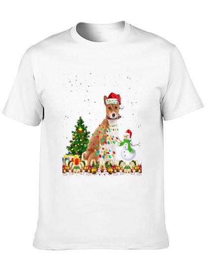 Camiseta Navideña con Diseño de Perro Basenji