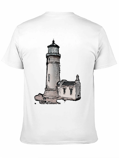 Camiseta Negra con Diseño de Faro Clásico