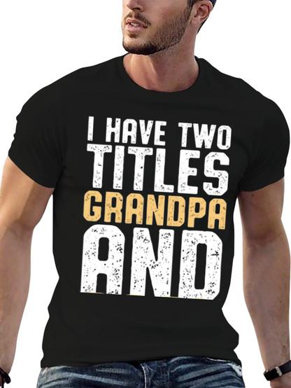 Camiseta Hombre: Dos Títulos Abuelo y Papá