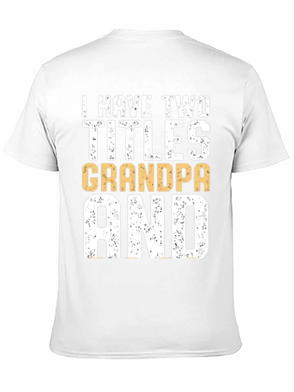Camiseta Hombre: Dos Títulos Abuelo y Papá
