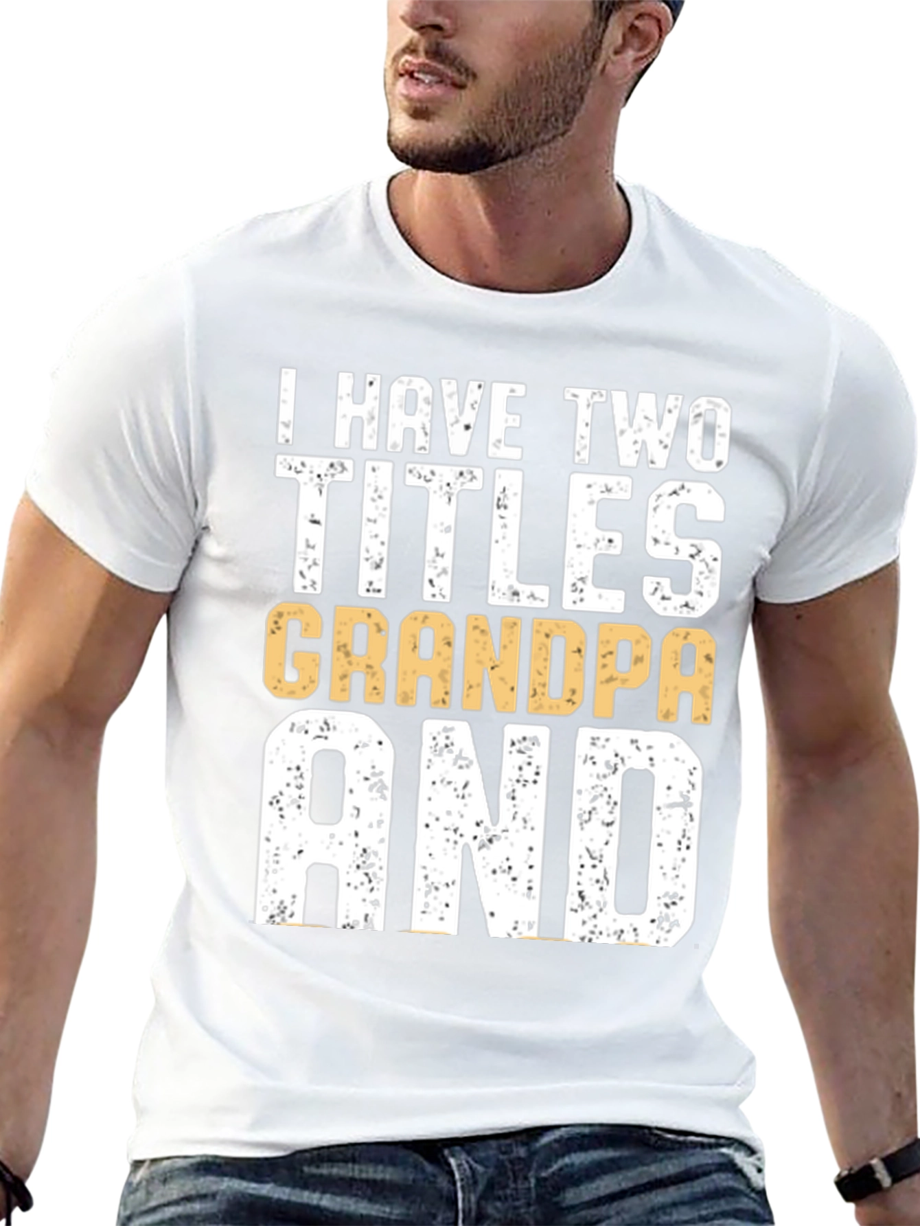 Camiseta Hombre: Dos Títulos Abuelo y Papá