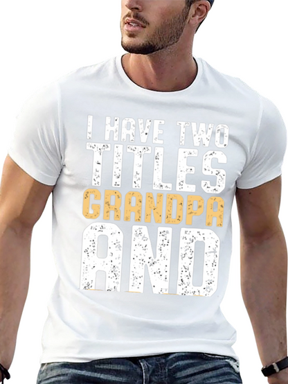 Camiseta Hombre: Dos Títulos Abuelo y Papá