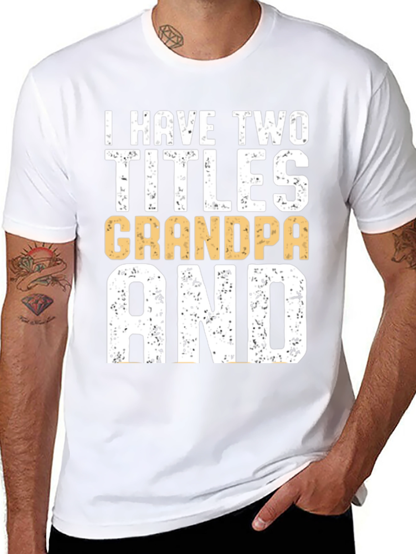 Camiseta Hombre: Dos Títulos Abuelo y Papá