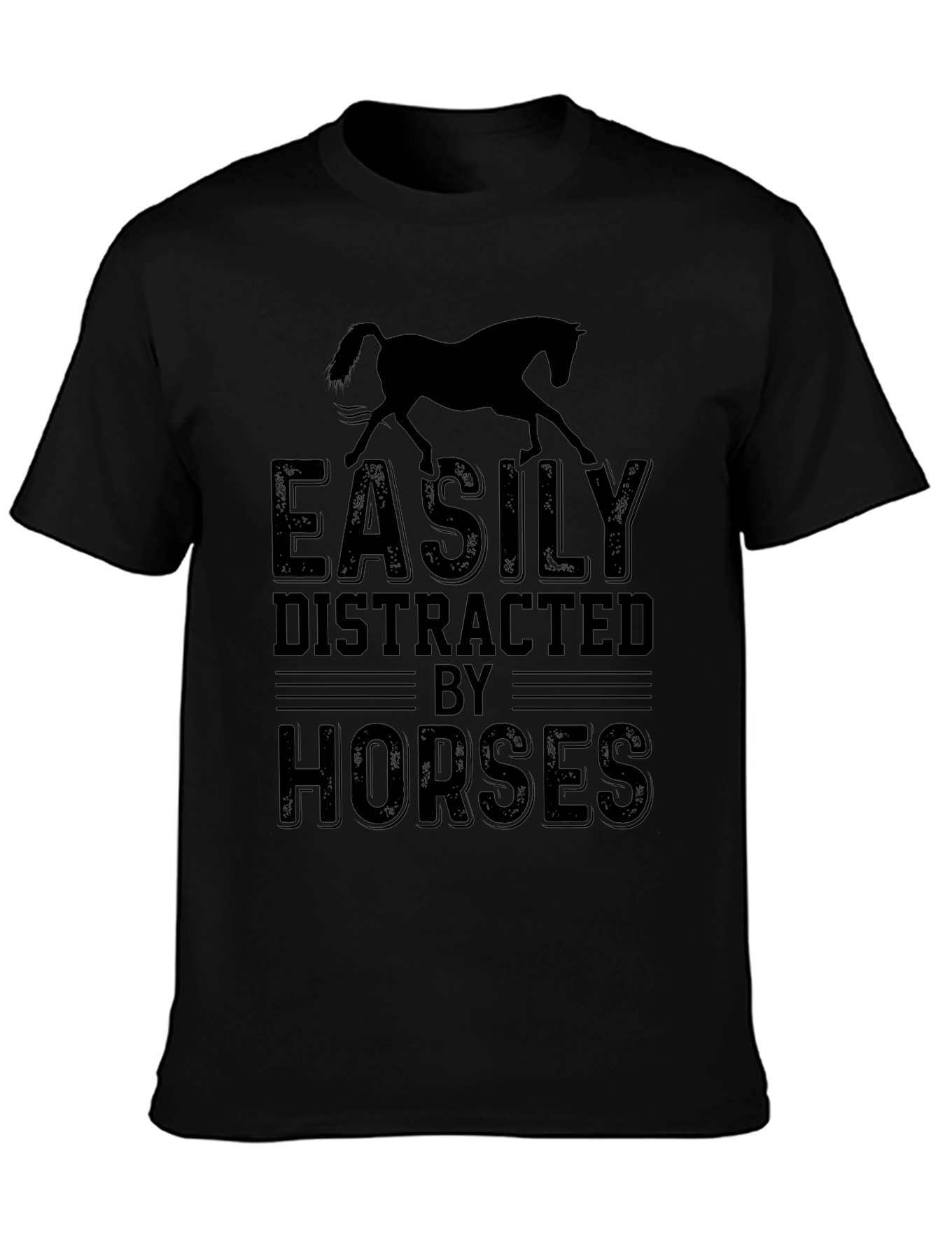 Camiseta Hombre: Distraído Fácilmente Por Caballos