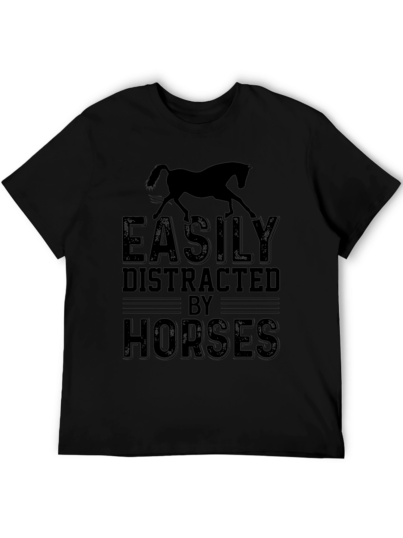 Camiseta Hombre: Distraído Fácilmente Por Caballos