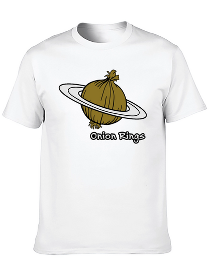 Camiseta Negra Anillos de Cebolla Humor Espacial