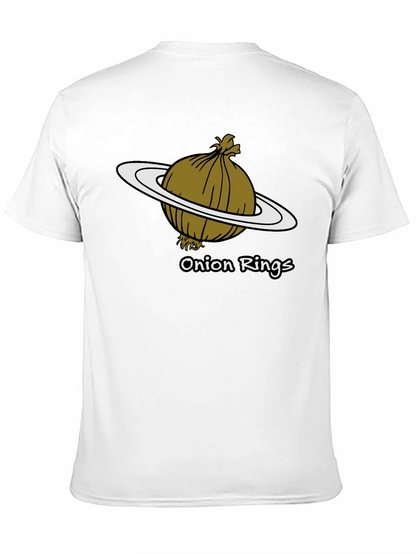 Camiseta Negra Anillos de Cebolla Humor Espacial