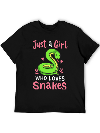 Camiseta Negra Just a Girl Who Loves Snakes
