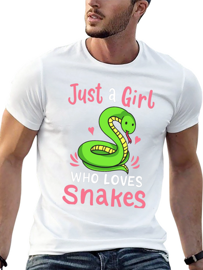 Camiseta Negra Just a Girl Who Loves Snakes