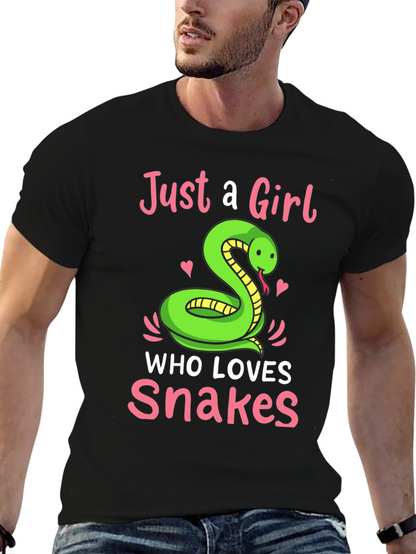 Camiseta Negra Just a Girl Who Loves Snakes