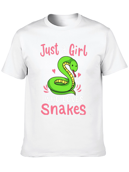 Camiseta Negra Just a Girl Who Loves Snakes