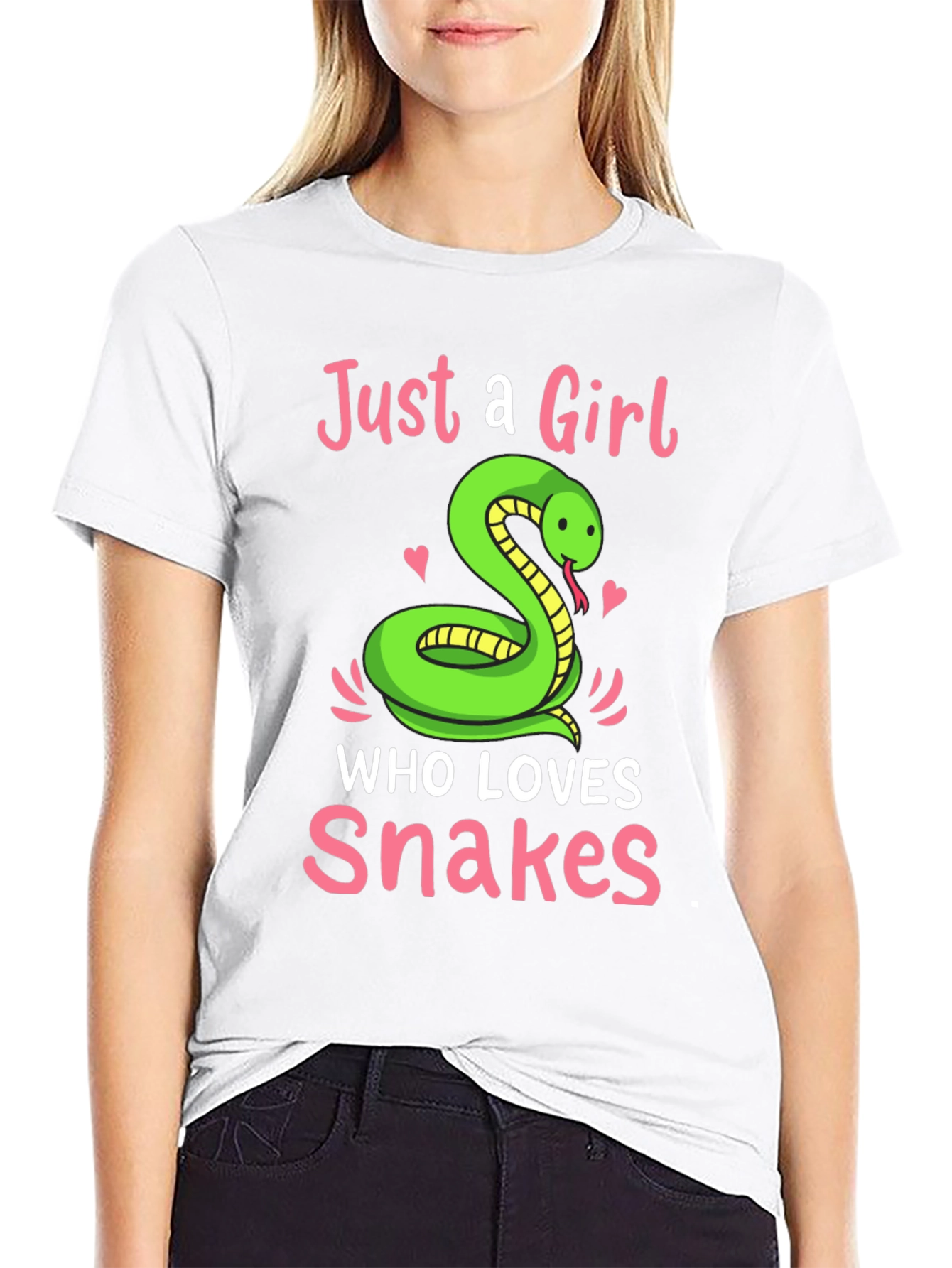 Camiseta Negra Just a Girl Who Loves Snakes