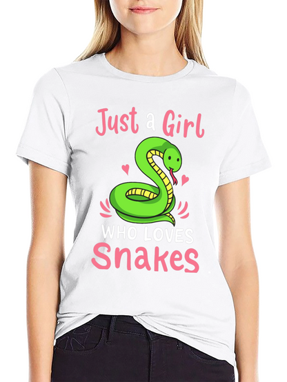 Camiseta Negra Just a Girl Who Loves Snakes