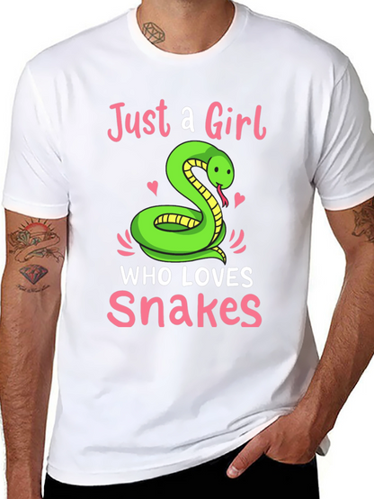 Camiseta Negra Just a Girl Who Loves Snakes