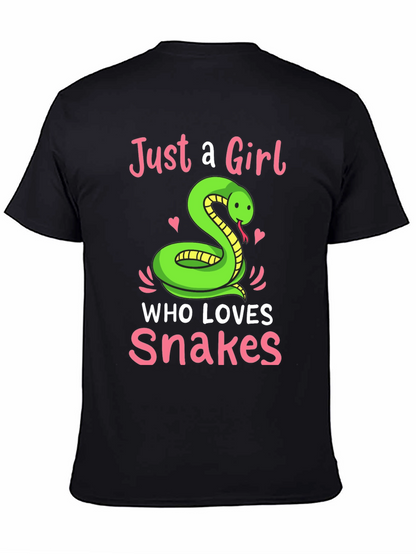 Camiseta Negra Just a Girl Who Loves Snakes