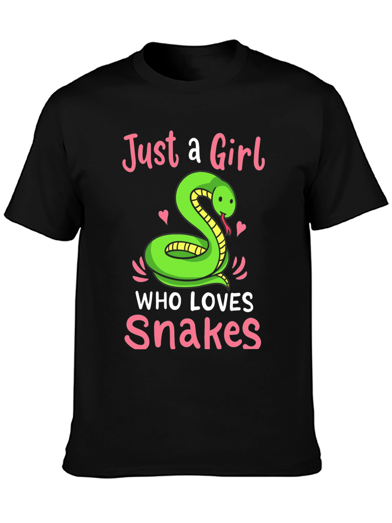 Camiseta Negra Just a Girl Who Loves Snakes