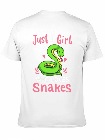 Camiseta Negra Just a Girl Who Loves Snakes