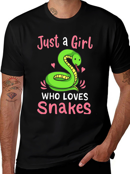 Camiseta Negra Just a Girl Who Loves Snakes