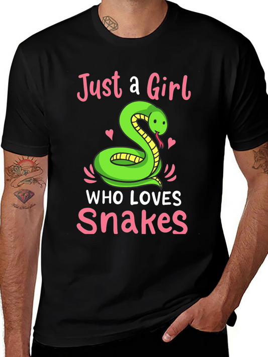 Camiseta Negra Just a Girl Who Loves Snakes