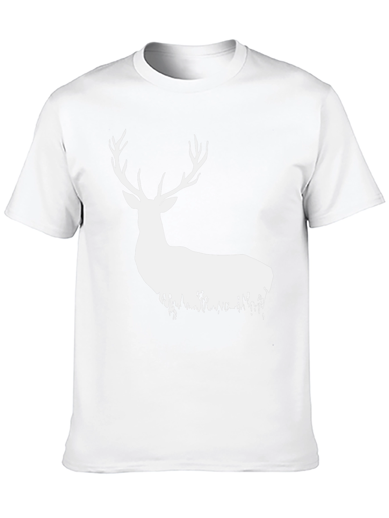 Camiseta Negra con Ciervo Blanco Estilizado