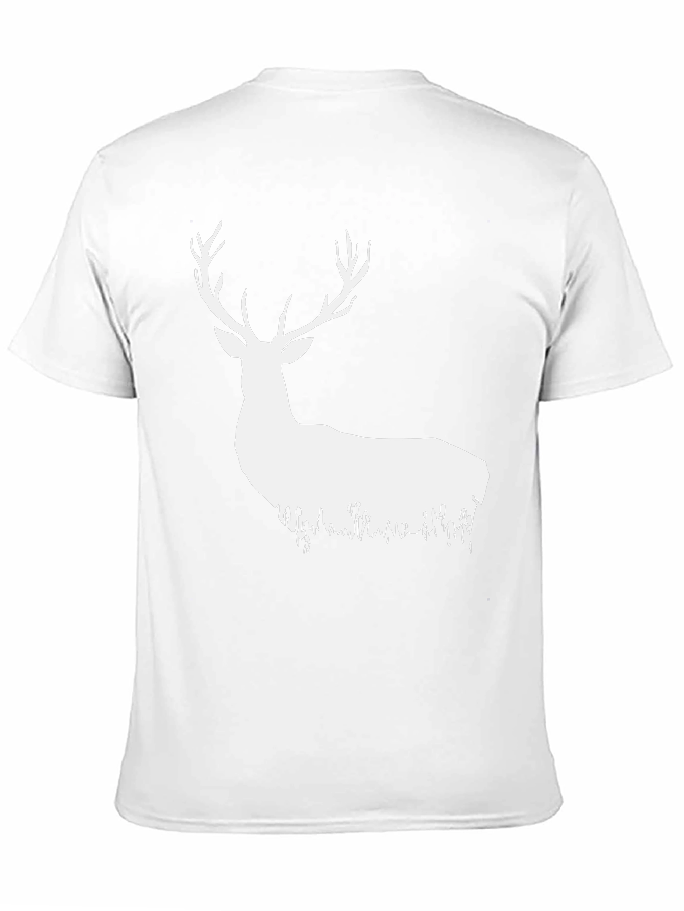Camiseta Negra con Ciervo Blanco Estilizado