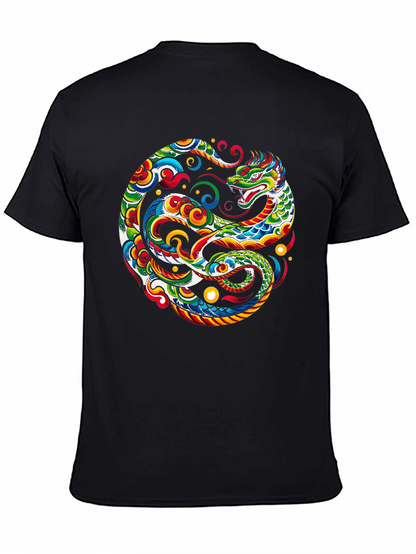 Camiseta Negra con Diseño de Dragón Yin Yang