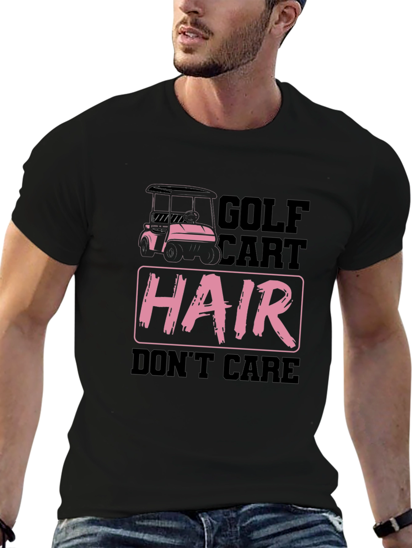 Camiseta Golf Cart Hair Dont Care