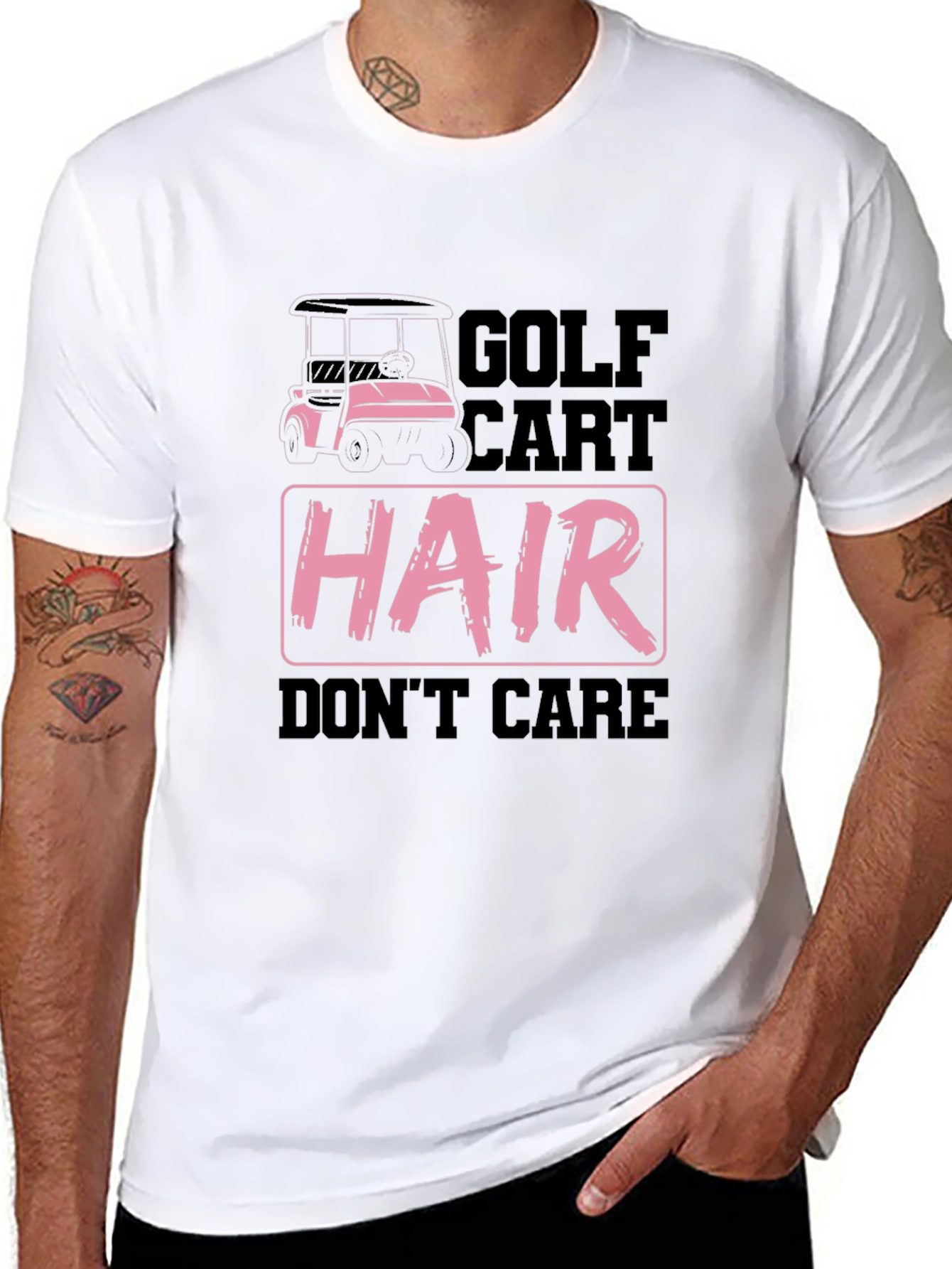 Camiseta Golf Cart Hair Dont Care