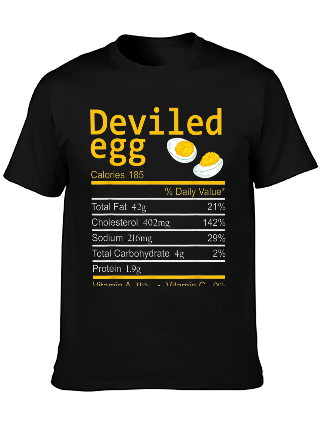 Camiseta Negra con Diseño de Huevo Endiablado