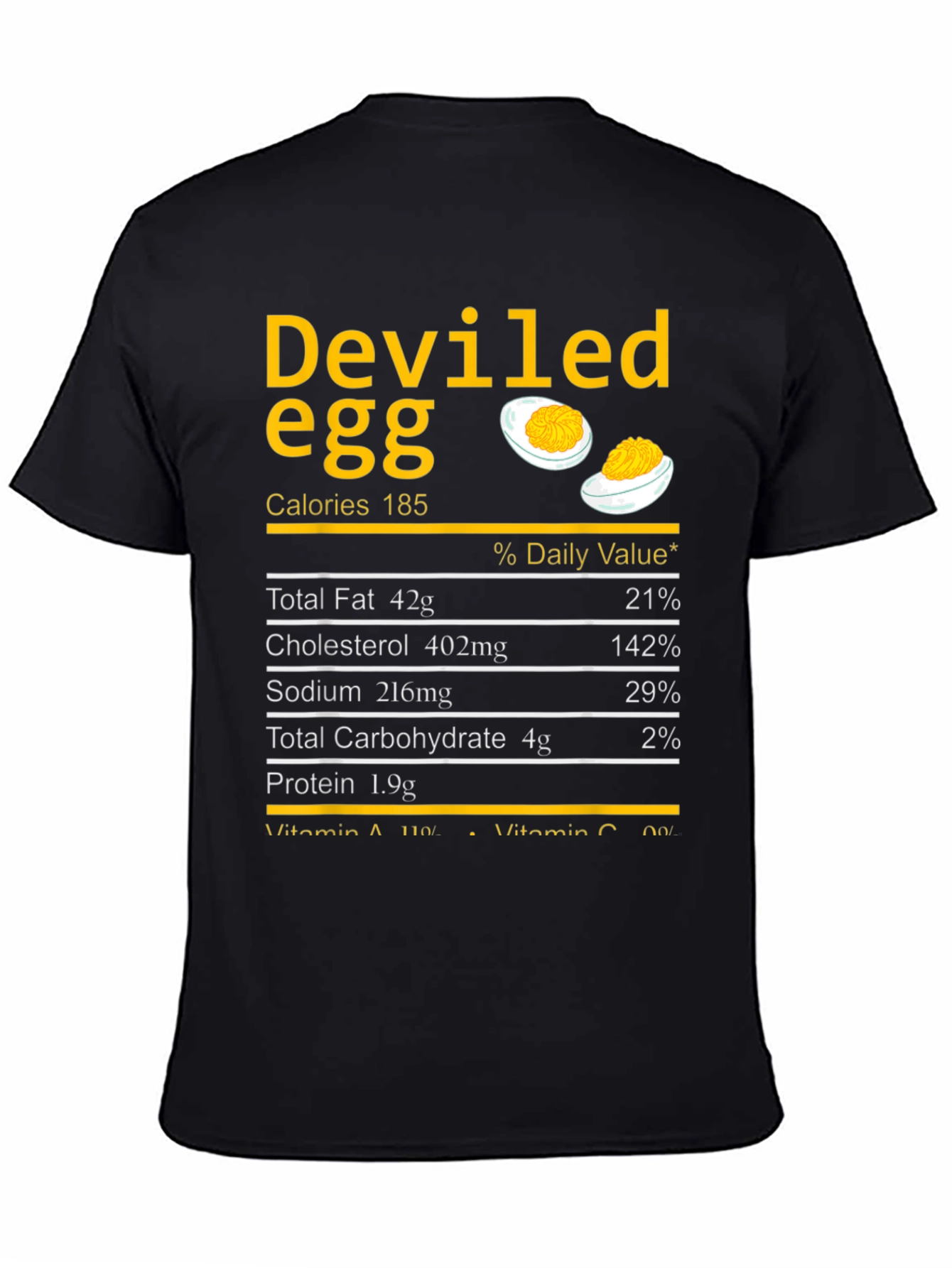 Camiseta Negra con Diseño de Huevo Endiablado