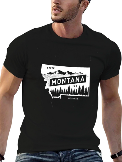Camiseta Negra Montana State Unisex