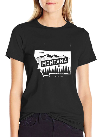 Camiseta Negra Montana State Unisex