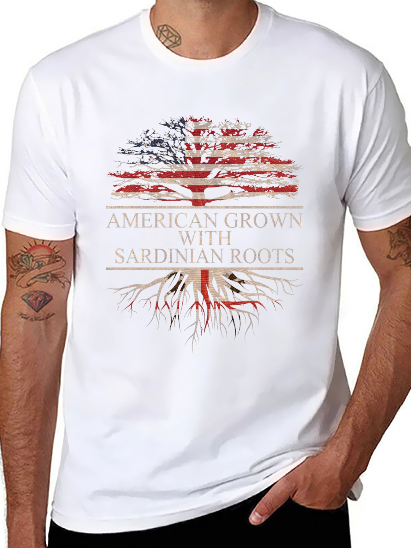 Camiseta Americana con Raíces Sardas