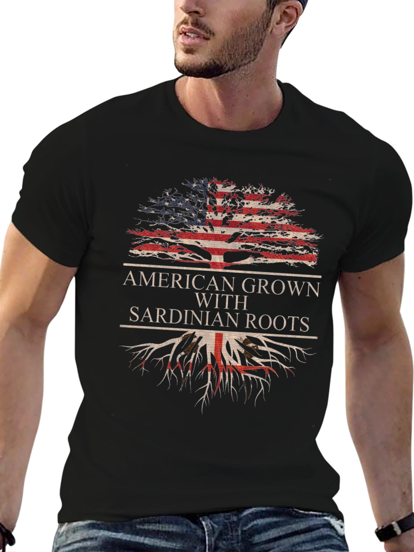 Camiseta Americana con Raíces Sardas