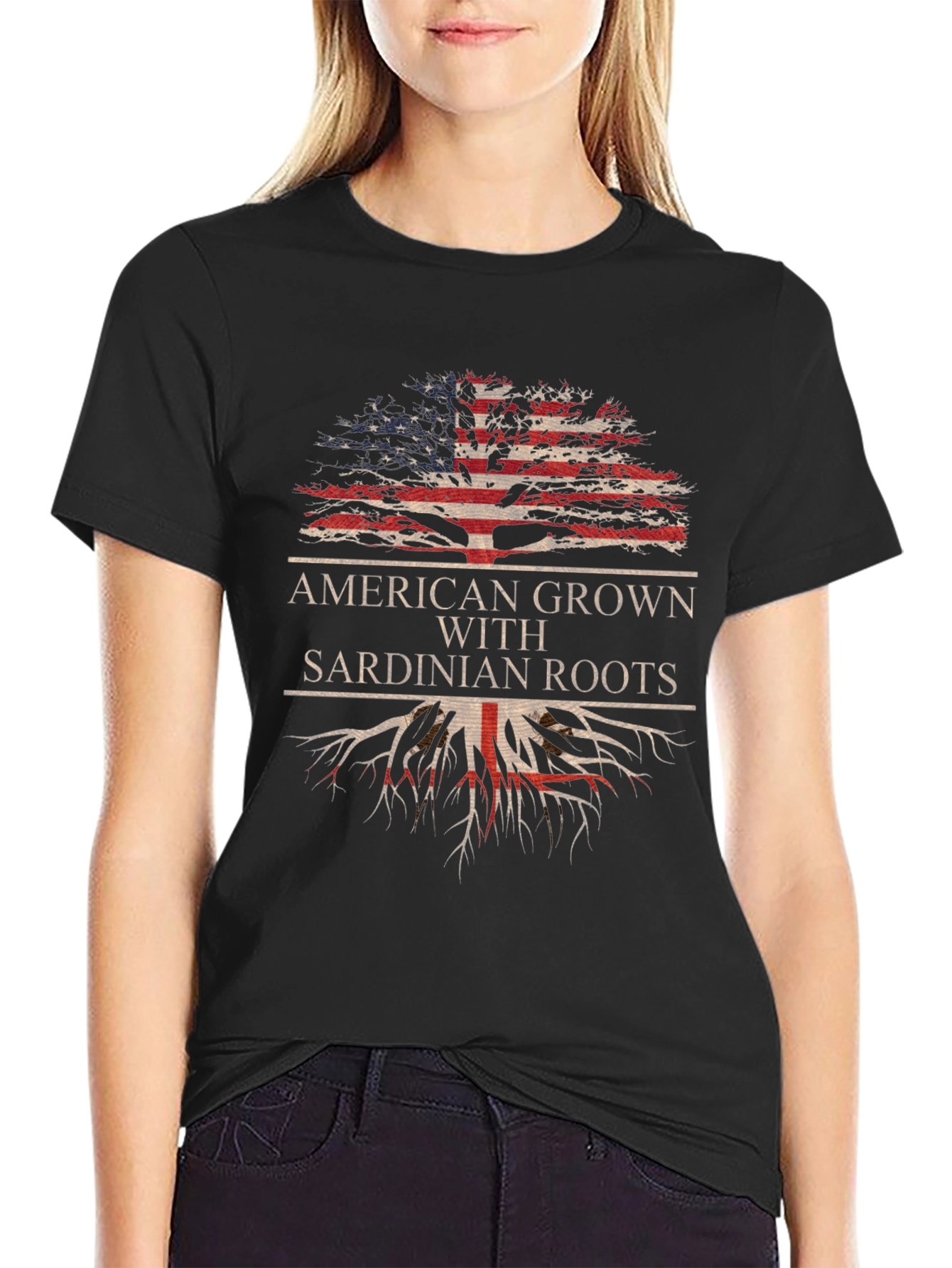 Camiseta Americana con Raíces Sardas
