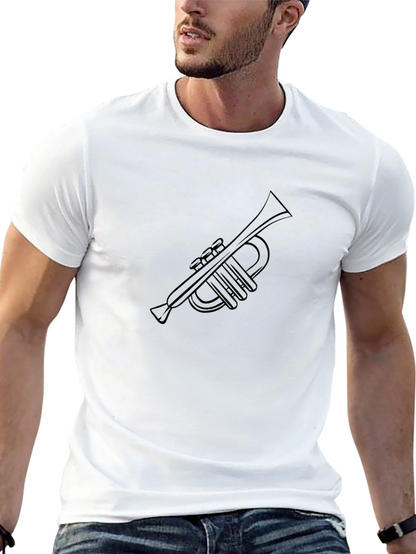 Camiseta Negra con Diseño de Trompeta