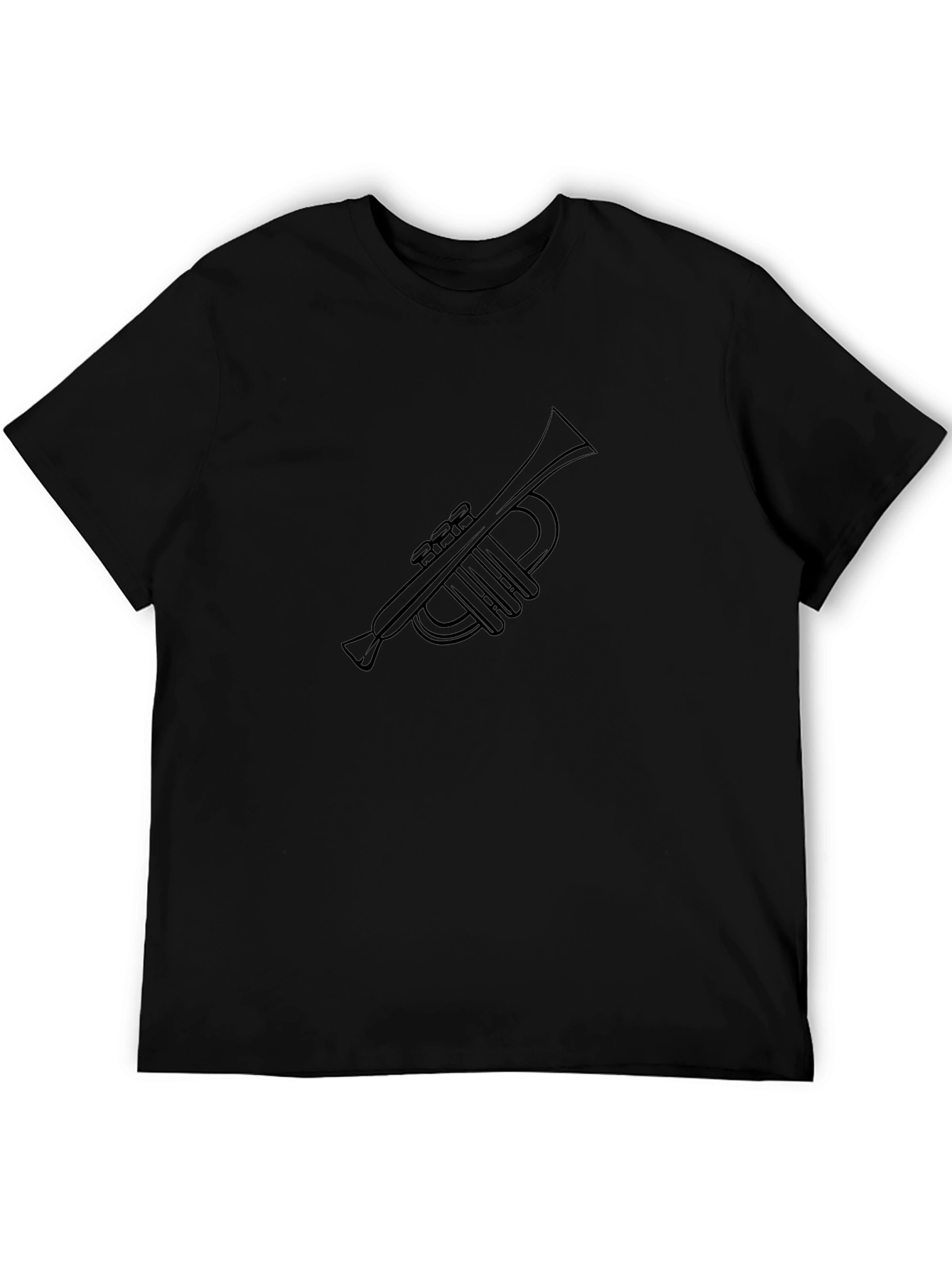 Camiseta Negra con Diseño de Trompeta
