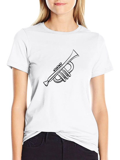 Camiseta Negra con Diseño de Trompeta