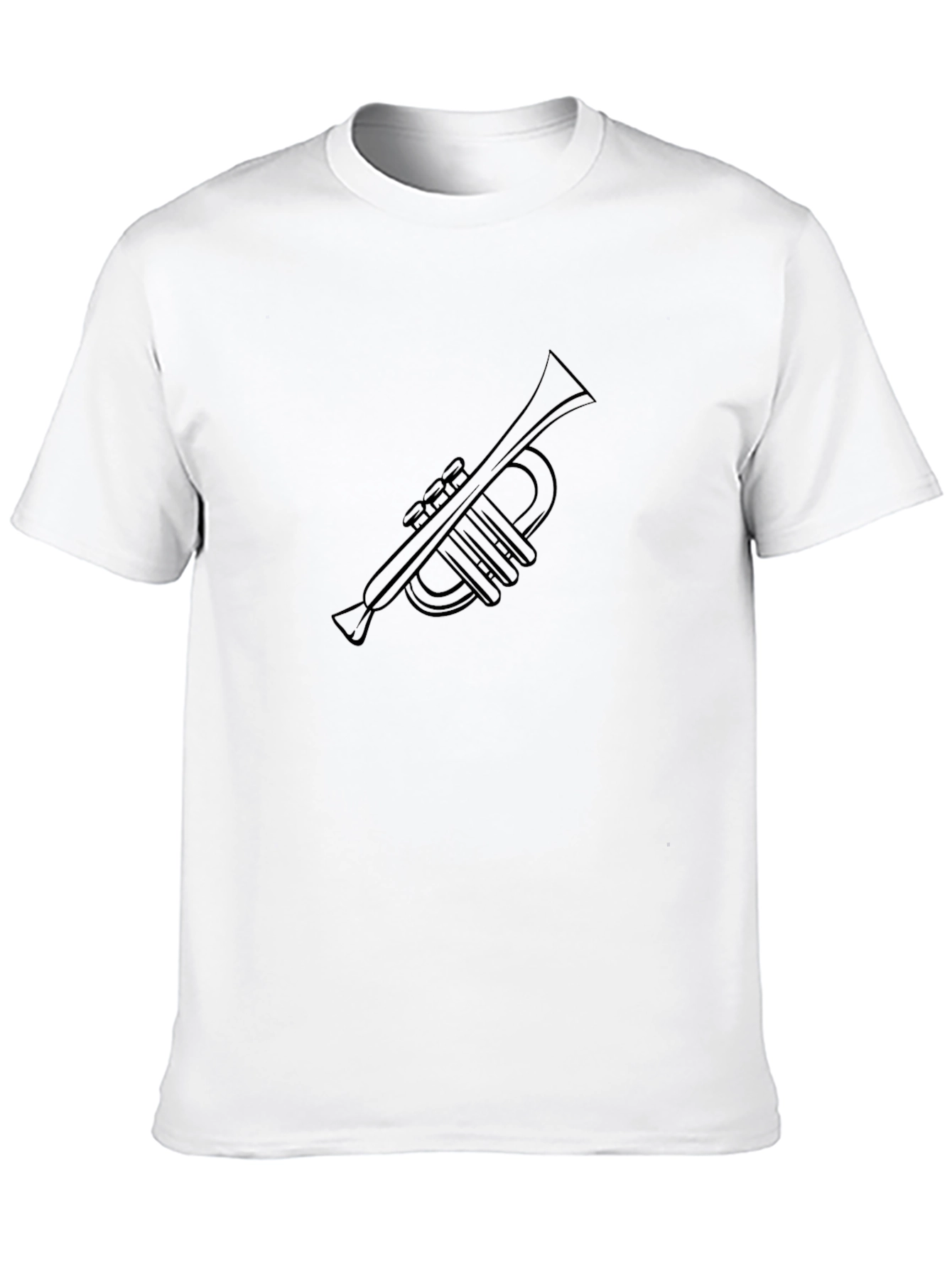 Camiseta Negra con Diseño de Trompeta