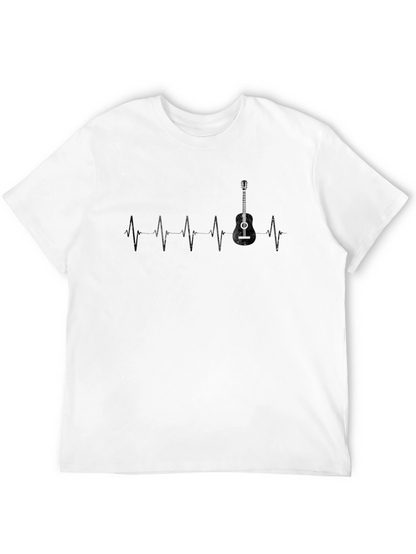 Camiseta Negra Ritmo Cardíaco de Guitarra