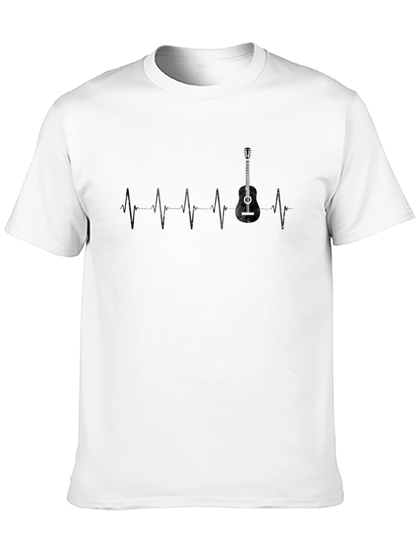 Camiseta Negra Ritmo Cardíaco de Guitarra