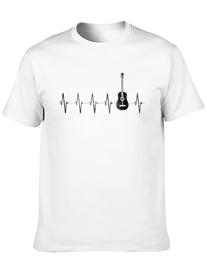 Camiseta Negra Ritmo Cardíaco de Guitarra